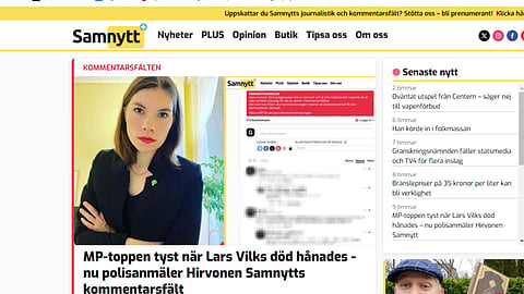 MP-toppen Annika Hirvonen polisanmäler Samnytt 