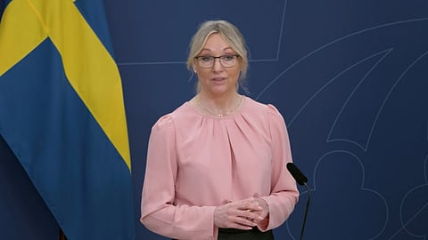 – Det är en utveckling som Sverigedemokraterna varnat för under lång tid, säger Sverigedemokraternas socialpolitiska talesperson Jessica Stegrud på pressträffen.
