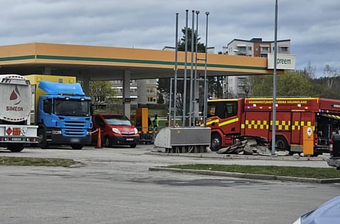 Explosion på bensinstation – en person skadad
