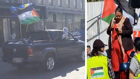 Riksdagsvilden Lorena Delgado Varas deltog på demonstrationen