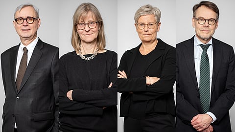 Justitieråden Anders Eka, Agneta Bäcklund, Cecilia Renfors och Anders Perklev är medlemmar i Hilda eller Ruben. Foto: Högsta domstolen