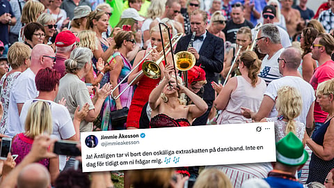 Bild från Dansbandveckan och Jimmy Åkessons lnlägg på X