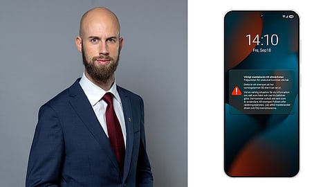 Exempel på hur VMA kan se ut i telefonen