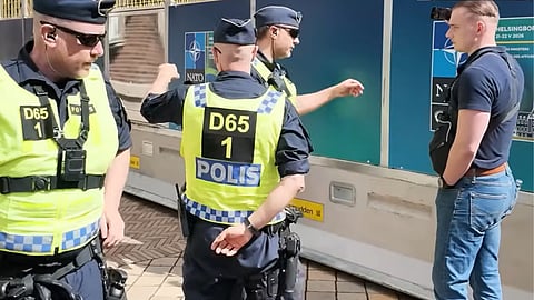 Journalist handfängslades under Nato-mötet