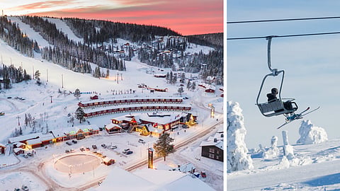 Bild på skidlift och skistars anläggning i Sälen. 