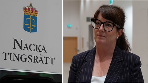 Bild på Angeliqa vid rättegången i Nacka Tingsrätt