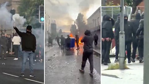 Bilder från upploppen i Belfast