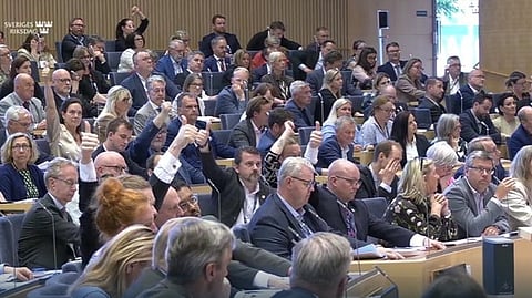 Votering i riksdagen.