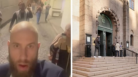 Bild på Carl Oskar Bohlin när han blir förföljd