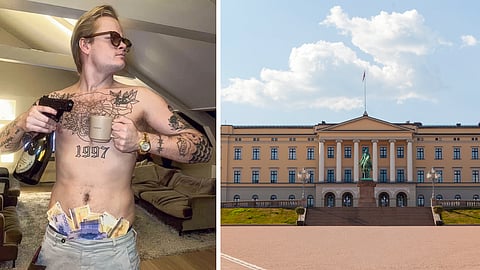 Bild på bonusprinsen Marius Borg Høiby och slottet i Oslo