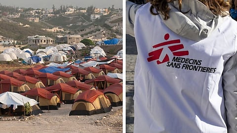 Ett flyktingläger i Haiti