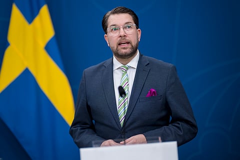 Bild på Sverigedemokraternas partiledare Jimmy Åkesson