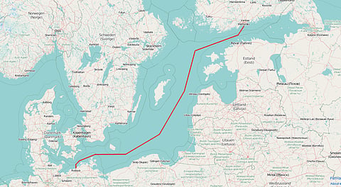 Datakabel i Östersjön kapad