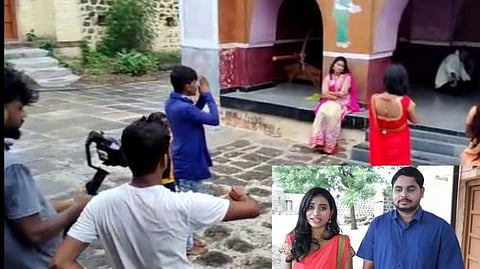 दुष्काळी जतमध्ये कोरोनाचे नियम पाळत कन्नड फिल्मचे शुटिंग सुरू