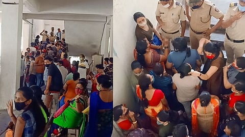 वसई विरार महापालिकेच्या लसीकरण केंद्रावर नागरिकांची तुफान गर्दी 