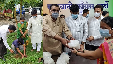 नवी मुबईत उपमुख्यमंत्र्यांच्या वाढदिवसानिमित्त अन्नदान व वृक्षारोपण