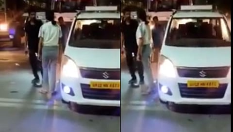 भर चौकात तरुणीकडून कॅब चालकास बेदम मारहाण