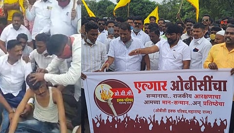 ओबीसी आरक्षणाच्या मागणीसाठी सांगलीमध्ये करण्यात आले मुंडन आंदोलन