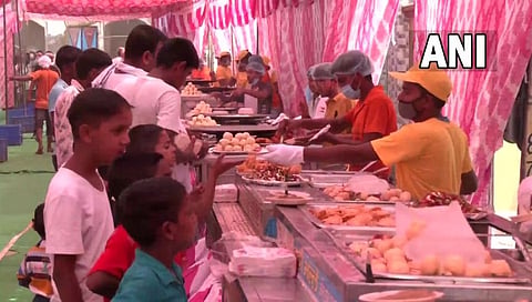 feast for people in 
samalkha panipat to welcome olympic gold medallist neeraj chopra