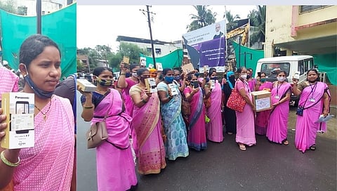 अंगणवाडी सेविकांनी शासनाने दिलेले मोबाईल शासनाला केले परत; नवीन मोबाईलची मागणी