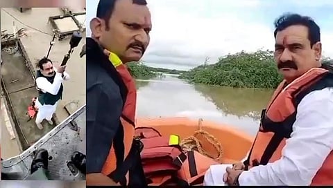 पुरग्रस्तांना भेटायला गेलेले 'हे' नेते स्वतःच अडकले, हेलिकॅप्टरने करावं लागलं रेस्क्यु