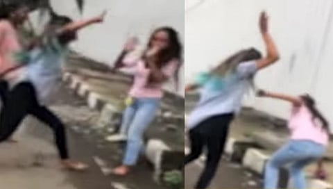 Viral Video: 'एका बॉयफ्रेंड'मुळे दोन तरुणींमध्ये भर रस्त्यावर हाणामारी
