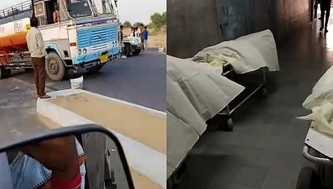 क्रुझर आणि ट्रकमध्ये भीषण अपघात, 11 जणांचा मृत्यू