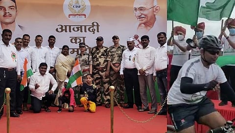 भारतीय स्वातंञ्याचा अमृत महोत्सव निमित्ताने पुणे ते दिल्ली सायकल रँली...