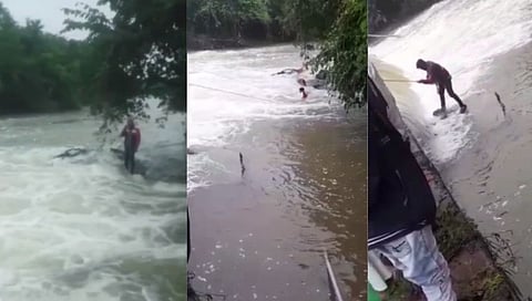 Solapur : ओढ्यात वाहून जाणाऱ्या तरुणाचे गावकऱ्यांनी वाचवले प्राण!