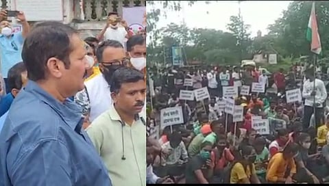 सैनिक भरतीसाठी साताऱ्यात विद्यार्थ्यांचे ठिय्या आंदोलन; खा. उदयनराजे भोसलेंनी घेतली आंदोलकांची भेट