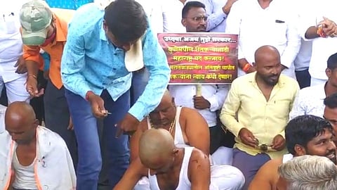 ...म्हणून राज्य सरकारच्या विरोधात, 72 शेतकऱ्यांच्या मुलांनीच केले मुंडण आंदोलन !