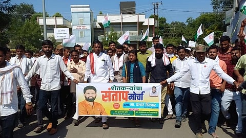 Buldhana : शेतकऱ्यांच्या प्रश्नांवर स्वाभिमानी शेतकरी संघटनेचा संताप मोर्चा!