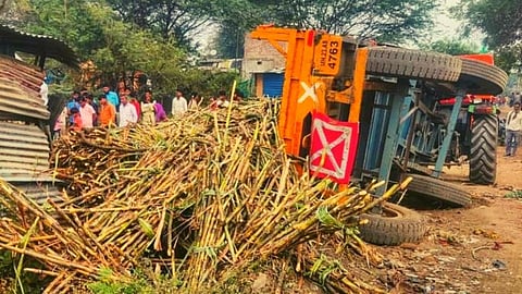 उसाच्या ढिगाऱ्याखाली दबून झोपेतच महिलेचा मृत्यू