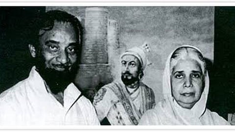 babasaheb purandare with rajmata sumitraraje bhonsle