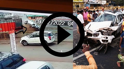 वकिलाच्या BMW गाडीला भीषण अपघात; चित्रपटातील दृश्यांप्रमाणे कारच्या कोलांट्या!