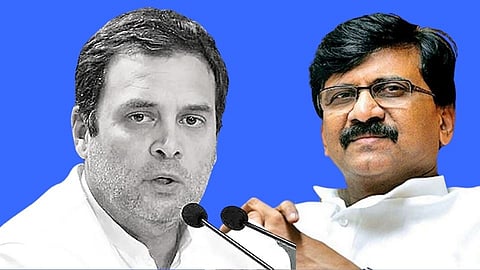 Rahul gandhi and sanjay raut 
