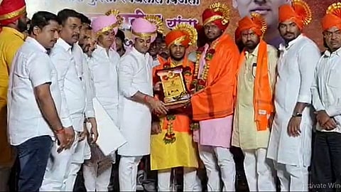 mp shrikant shinde felicitaed maharashtra kesari prithviraj patil.