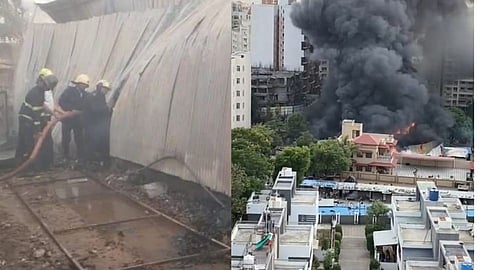 Fire at pune furniture ware house