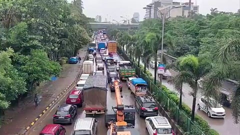 thane belapur traffic jam