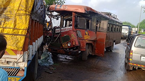 palghar accident news, msrtc bus, tempo, accident