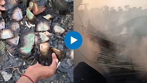 Farmer's house burnt in jalna
