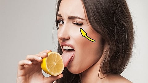 Eyes Close After Eating Sour