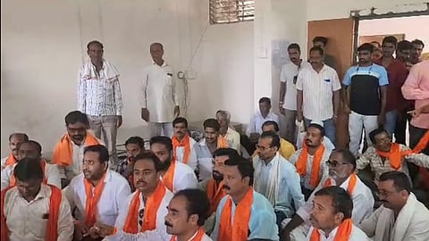 shivsena, akola, telhara tashil office