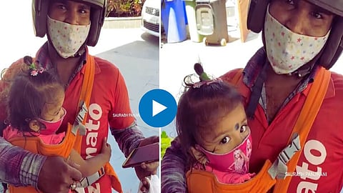 Zomato Delivery Boy With Her Baby Girl Viral Video