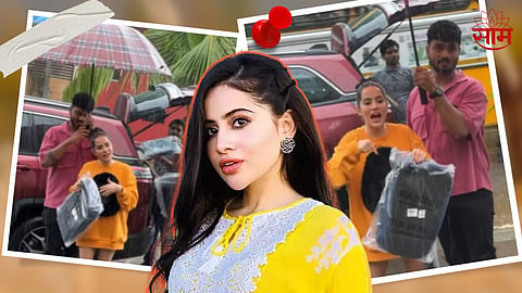 Urfi Javed Distributed Bags To Paparazzi 
