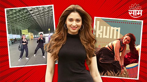Tamannaah Bhatia Dances On Kaavaalaa Song At Airport 
