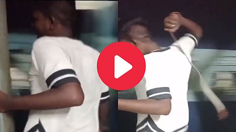 Boy Hits Belt In Train Door