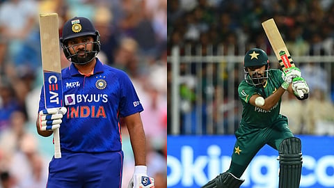 rohit sharma with babar azam
