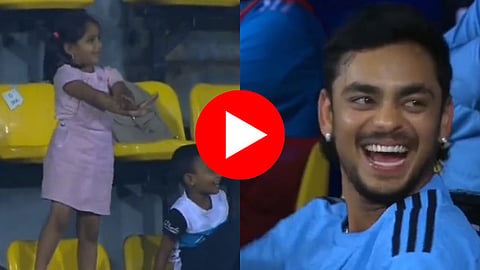 ishan kishan funny reaction after camera caught him watching young girl dance video went viral  