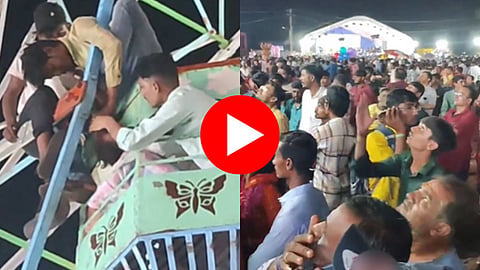 Shocking incident happened in gujarat womans hairs stuck in ferris wheel ride video went viral